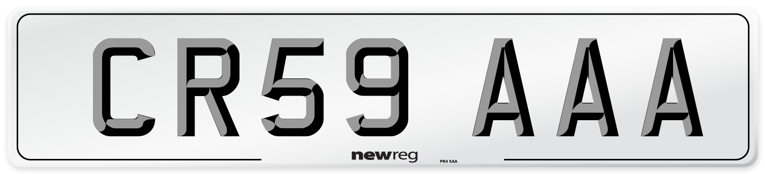 CR59 AAA Number Plate from New Reg